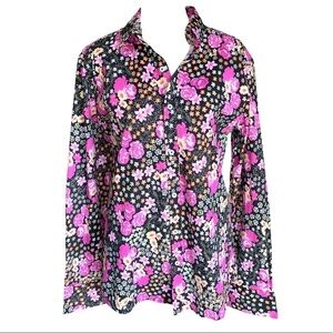 Love Moschino Flower Child Ditsy Floral Print Button Down Top Size 8 Multi Color